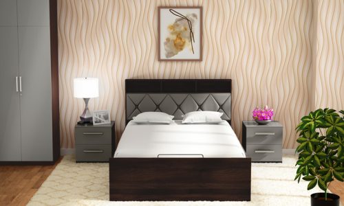 Queen Size Bed with side table